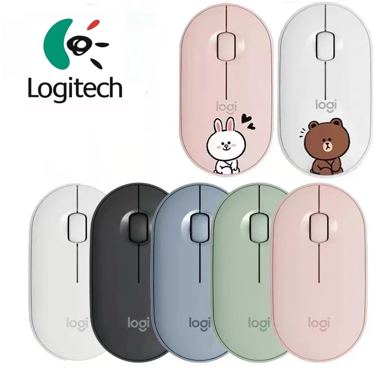 Logitech PEBBLE POP Mouse Laptop Tablet M350 Wireless Bluetooth Mouse Light and Thin Mute Office Battery Usb Stock Mini Mice