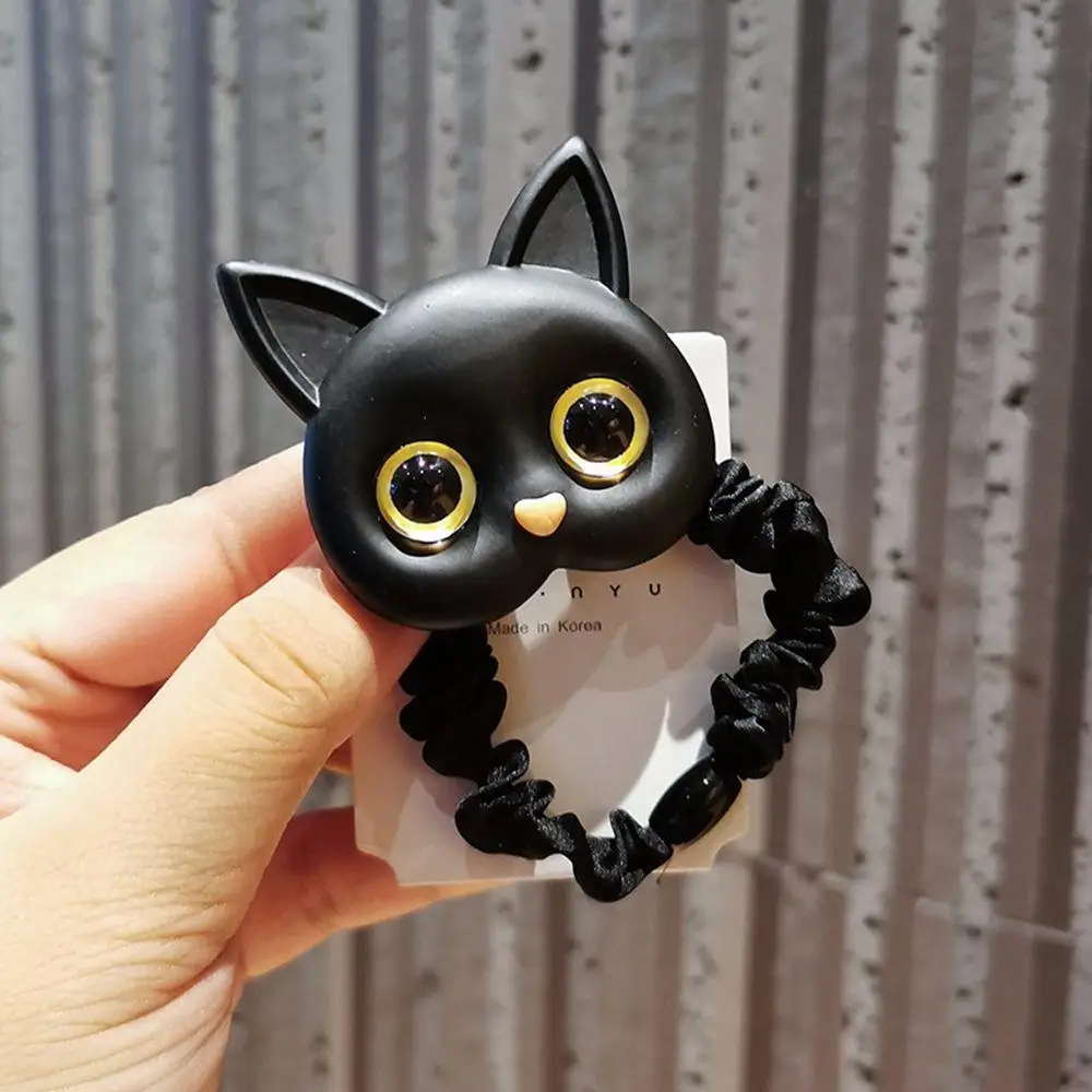 

Temperament Elastic Women Animal Korean Cloth Kitten Headwear Scrunchies Female Hair Ties Cartoon Hair Rope