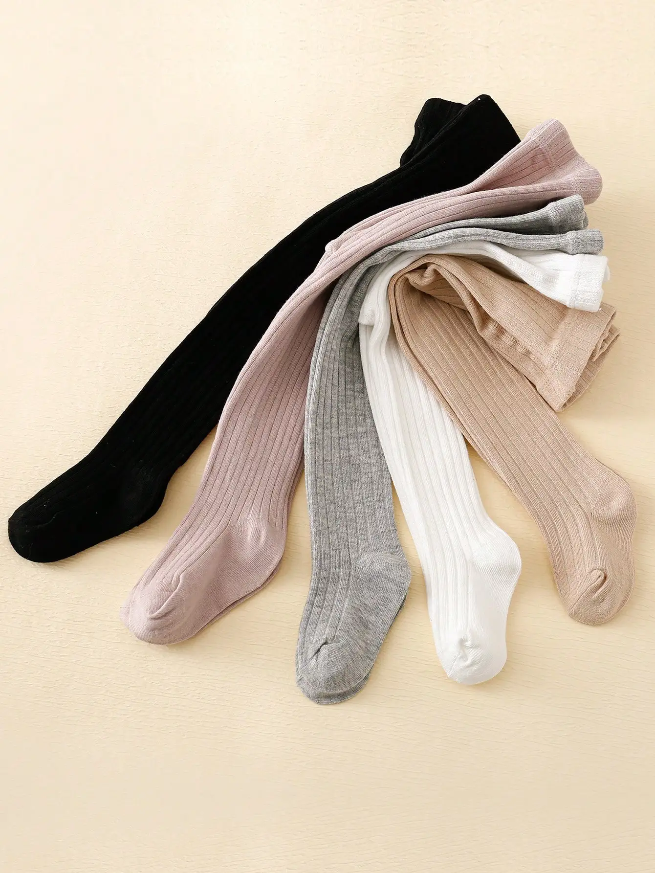 5-Pack of Simple Basic Bottoming Pantyhose for Infants and Young Children, Suitable for Girls’ Campus and Daily Life