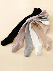 5-Pack of Simple Basic Tights for Baby Girls, Suitable for Girls' School and Daily Life