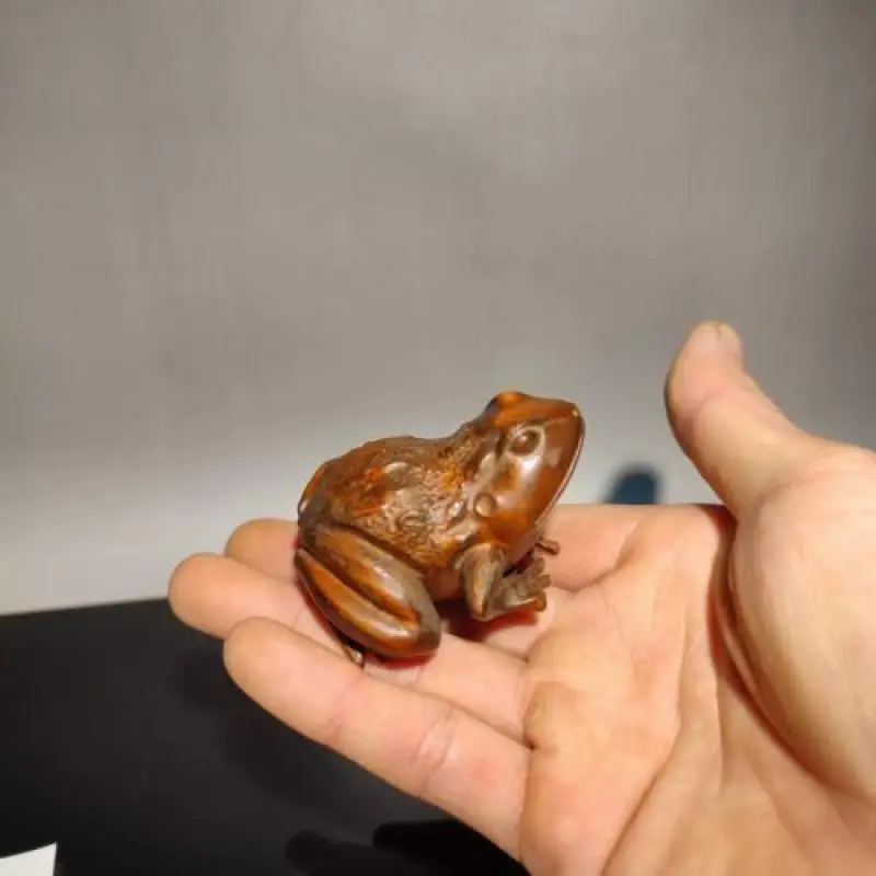 vintage frog statue living room wood sculpture wooden figurine carved modern exquisite handicrafts