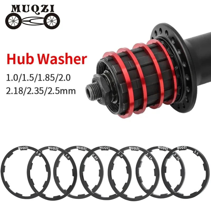 Muqzi 5 peças arruela de cubo de bicicleta 7 8 9 10 11 12 velocidades cassete espaçador de volante 1mm 1.5mm 1.85mm 2mm 2.18mm 2.35mm 2.5mm junta freehub