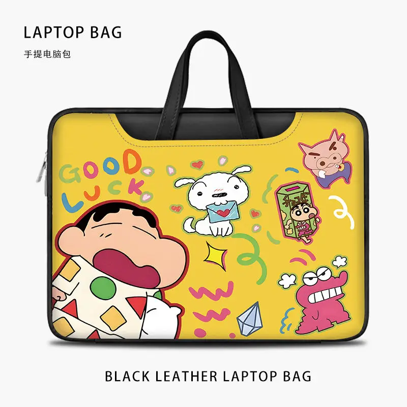 Miniso Stitch Crayon Shin-chan Cute Laptop Bag 14 15.6 Inch Waterproof and Shockproof Laptop Bag for Macbook Air Pro16 Handbag