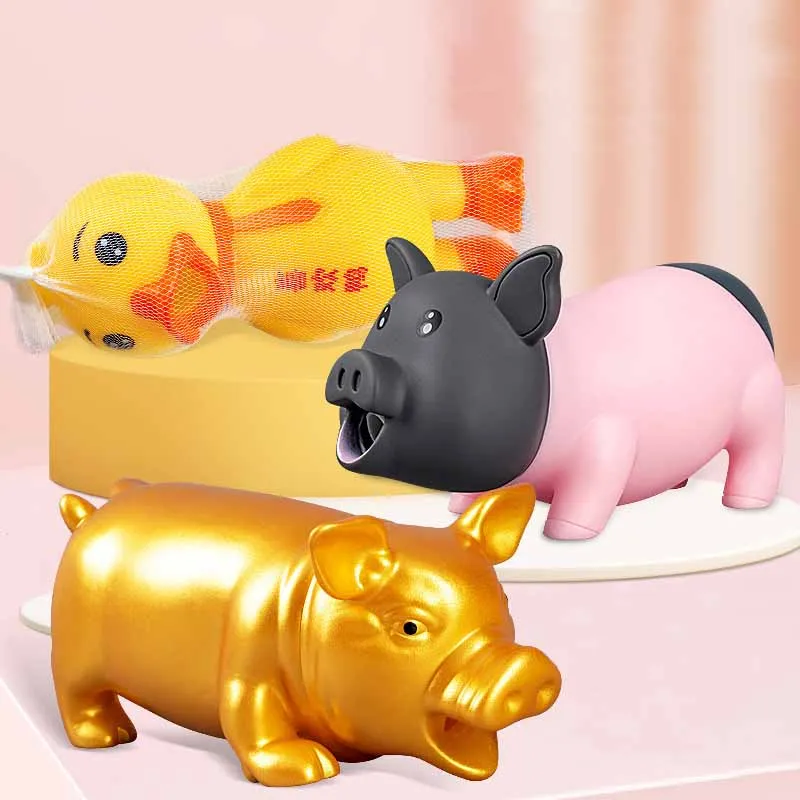 Large Cute Simulation Screaming Pig Toy Novelty Cartoon Animal Pig Pinch And Squealing Desktop Ornament Stress Relief Toys