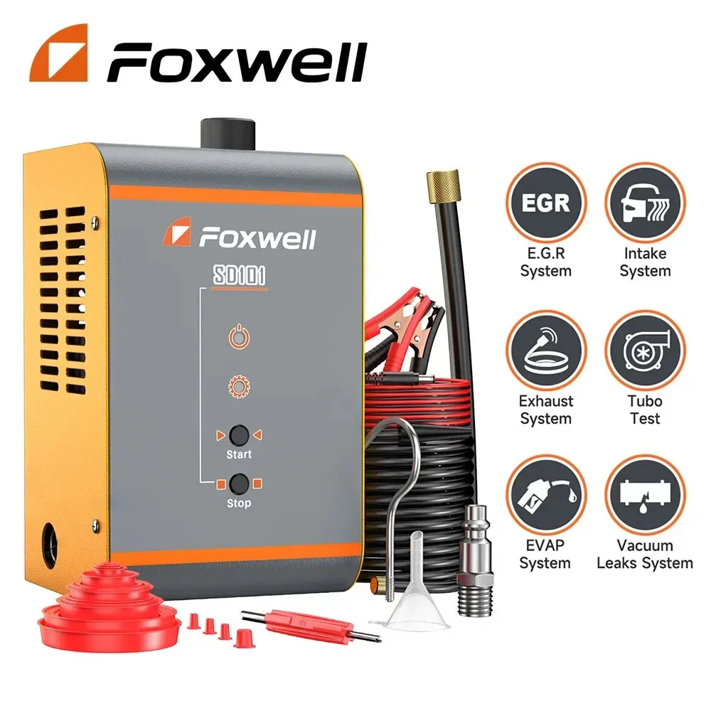 FOXWELL SD101 12V Car Smoke Leak EVAP System Leakage Analyzer Tester Machine Gas Oil Pipe Smoke Generator Auto Diagnostic Tools