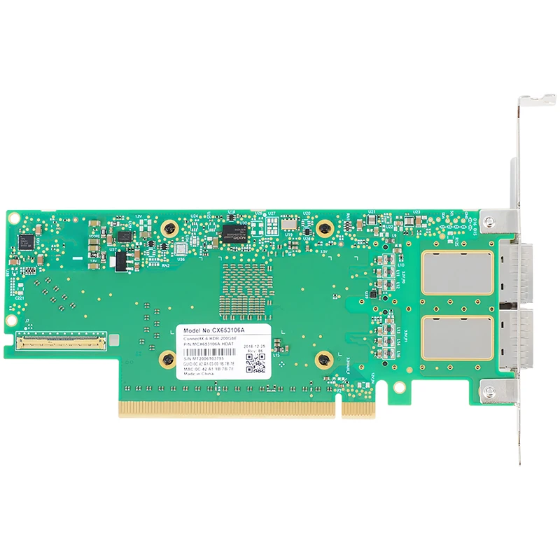 Mellanox ConnectX-6 MCX653106A-HDAT PCIe 4.0 x16 200GBE HDR IB Adapter Dual QSFP56 Port Server Network Card