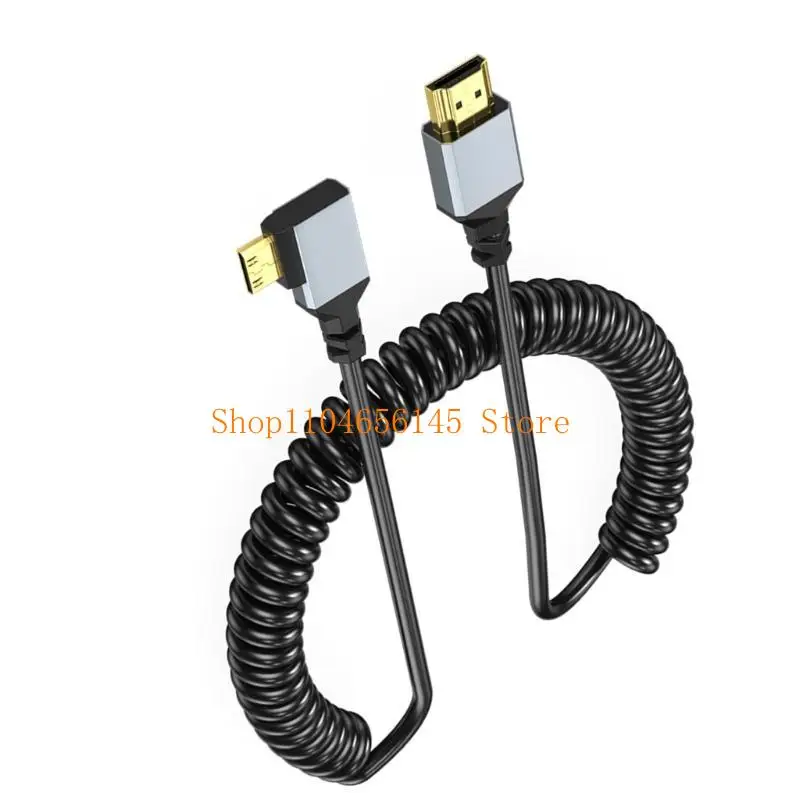 5asd 90 Degree Angled Option 4K Video Extension Coiled Cable 4K60Hz for Laptops Tablets and GPU Cards 50-200CM