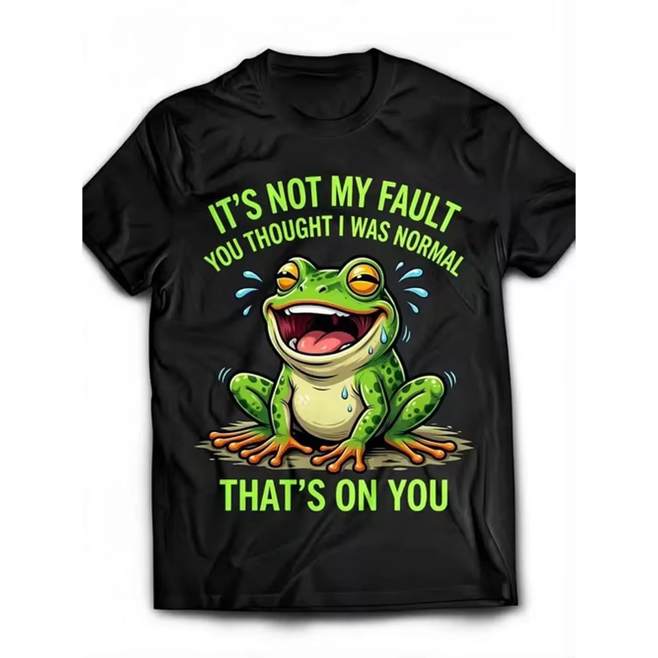 mens and womens frog print t shirt you im normal and me humorous pattern round neck short sleeves gift personalized design