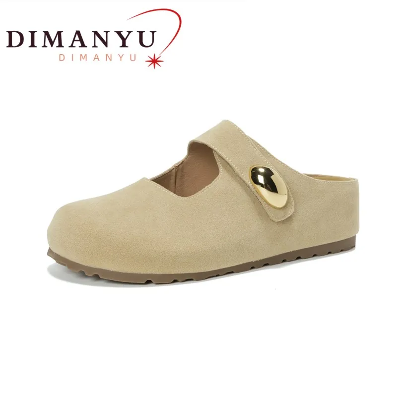 

DIMANYU Slippers Women 2025 New Summer Wear One Foot Women's Slippers Large Size Platform Closed Toe Half Slippers Women