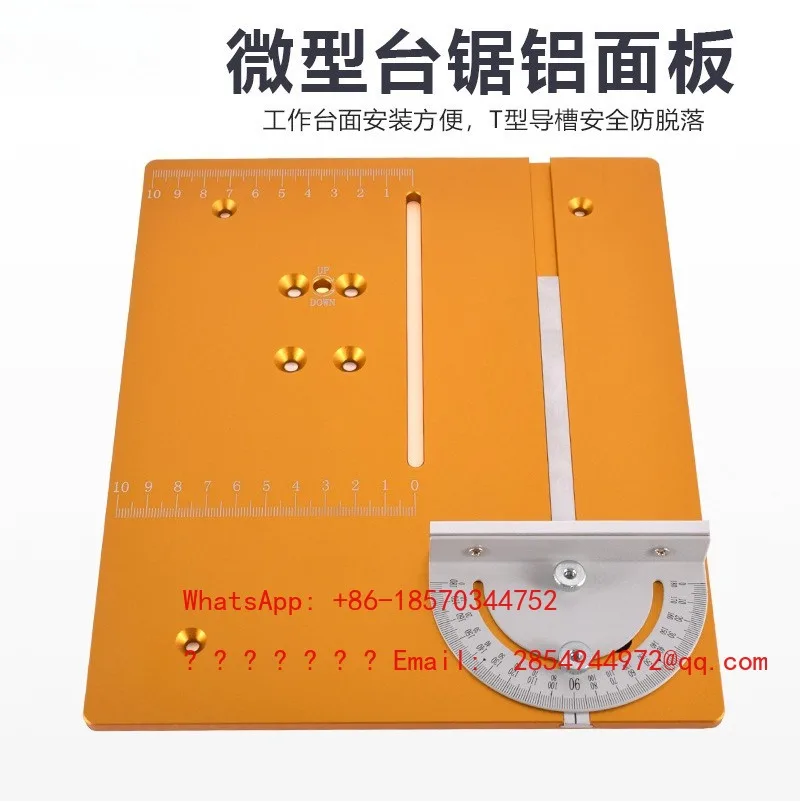 Miniature Table Saw Panel Bearing Seat Aluminum Plate DIY Table Saw Angle Push Ruler Desktop Table Accessories
