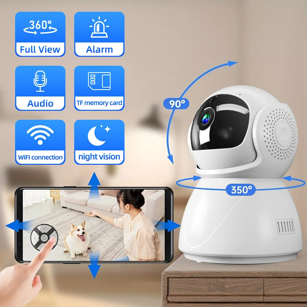 Telecamera IP HD Cloud 1080P 5Ghz 2.4G WiFi Monitoraggio automatico della telecamera Baby Monitor Visione notturna Videocamera di sorveglianza familiare sicura