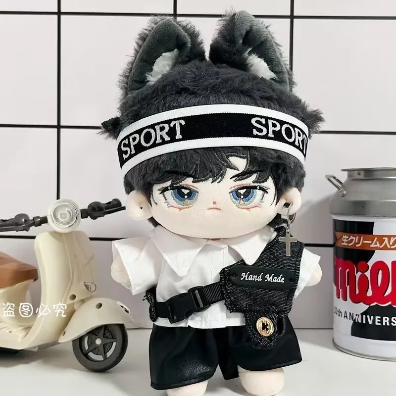 20cm cotton doll 'Cool and stylish shirt, Vest and headband Set' no-attribute humanoid doll costume change