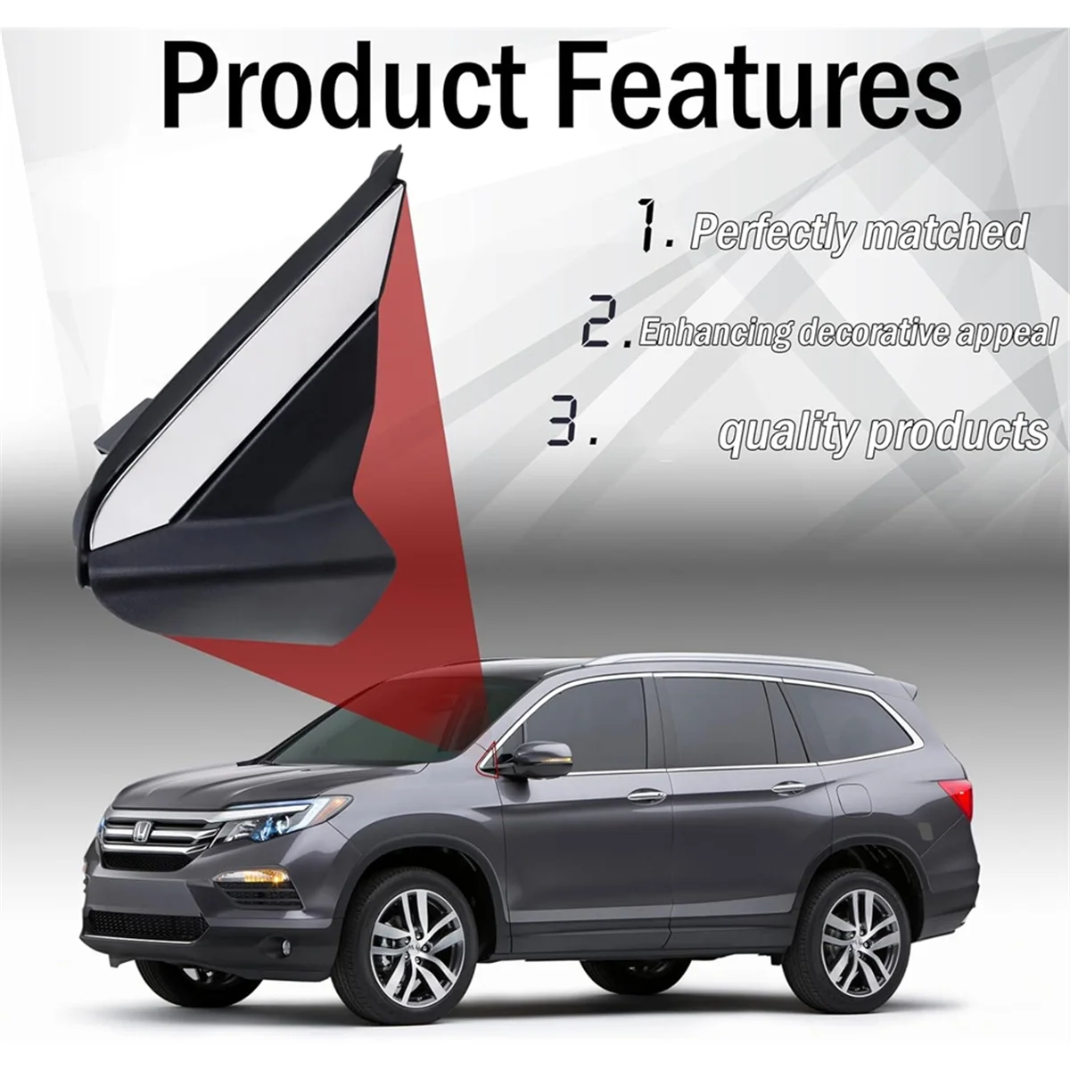 مرآة الزاوية صب غطاء الحاجز المسطح ل 2016-2022 هوندا الطيار ريدجلاين 75495-TG7-A01 75490-TG7-AO1 مثلث الحق #6