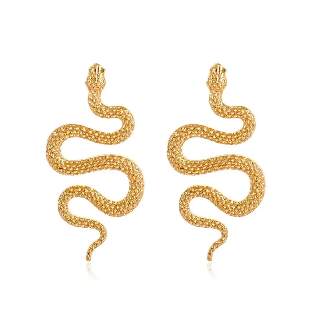 Personality Fashion Snake Shaped Pendant Earrings Trend Dark Exaggerated Earrings Jewelry Accessories Gothic Metal Earrings Girl