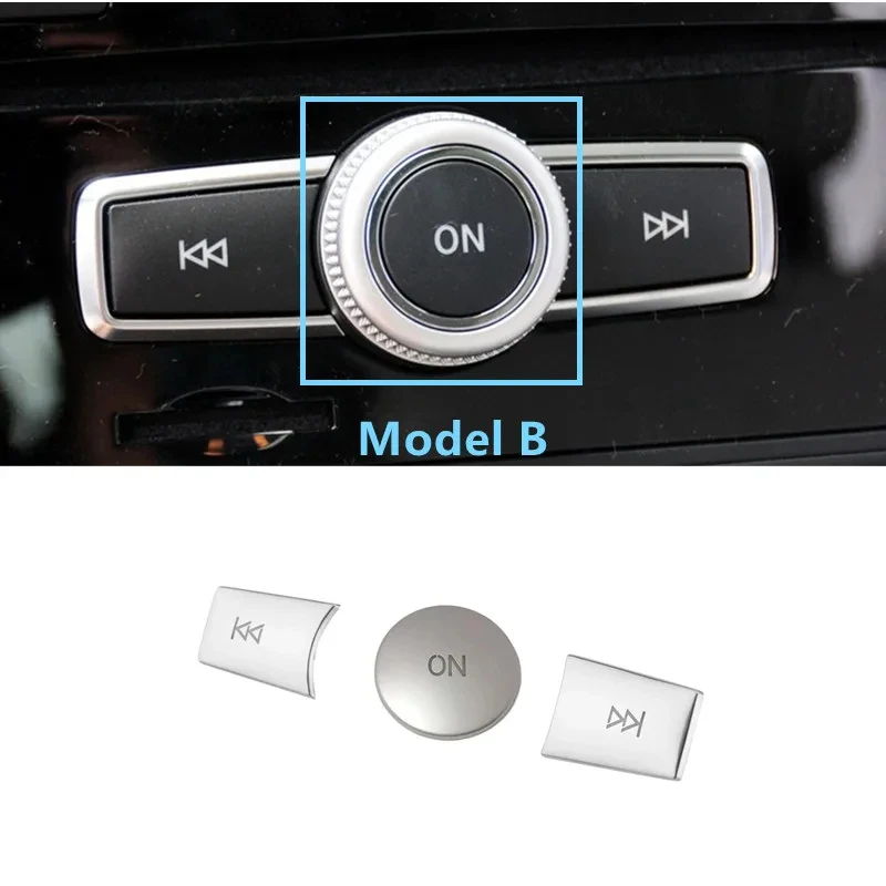 ABS Car Console CD Panel Multimedia Switch Buttons paillettes Volume Button Cover per Mercedes Benz C E Class W204 W212 GLK X204