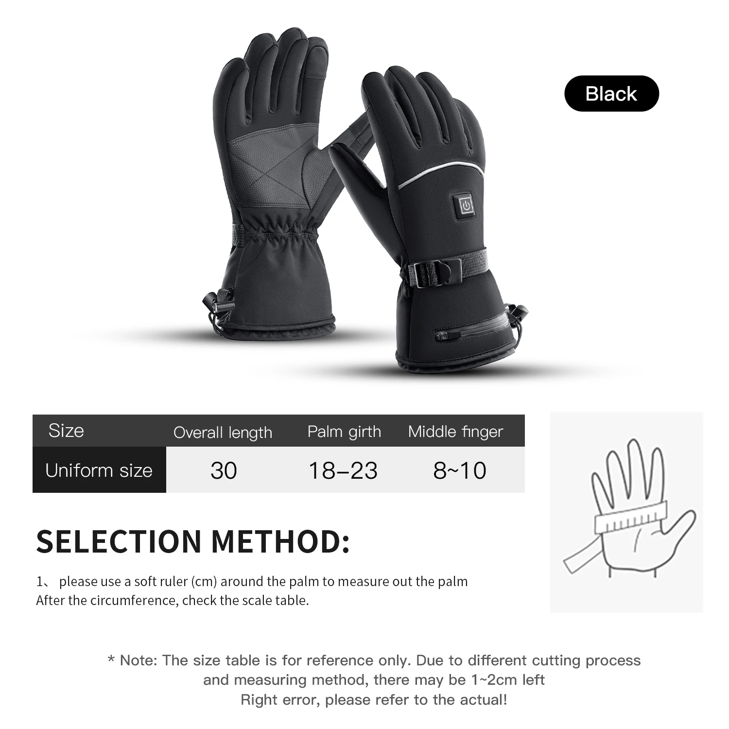 Winter Heating Cycling Gloves Black Ski Waterproof With Battery Warm Electric Heating Temperature Control Outdoor Riding Gloves