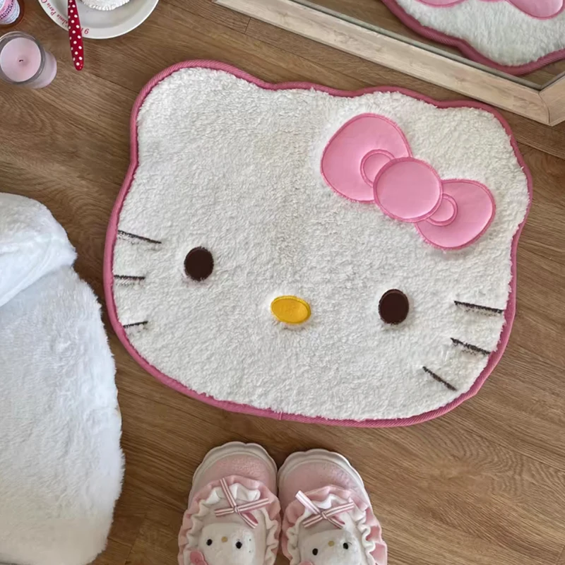 

Ковер Sanrio Kitty, домашние мягкие Меховые коврики, для детей, для девочек, для спальни, гостиной, мультяшный периферийный напольный коврик Kt Cat Girl Heart, большой