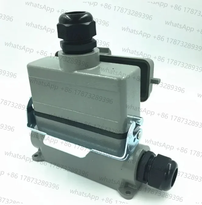 Heavy-duty Connector 24-pin Rectangular Socket Surface-mounted Waterproof Aviation Plug Socket with Cover HDC-HE-024-3DB