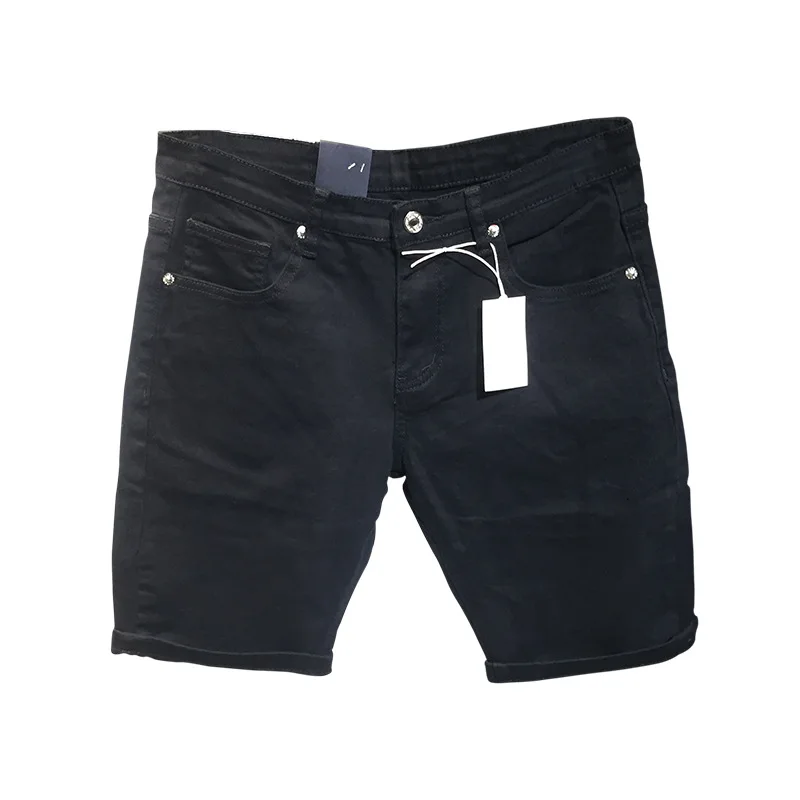 2024 New Summer Fashion Denim Shorts Men's Slim Straight American Street Trend Casual All-Match Cropped Pants