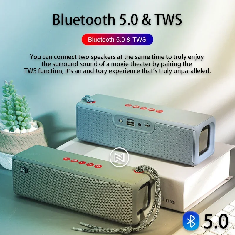 TG271 10W Portable Bluetooth Speaker Music Boombox USB Speakers AUX TF FM Radio High Power Bass Subwoofer