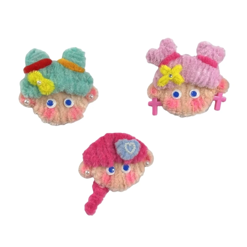 

Unique Hair Barrettes For Girls Kids Cartoon Plush Hair Decoration Gift 15UB