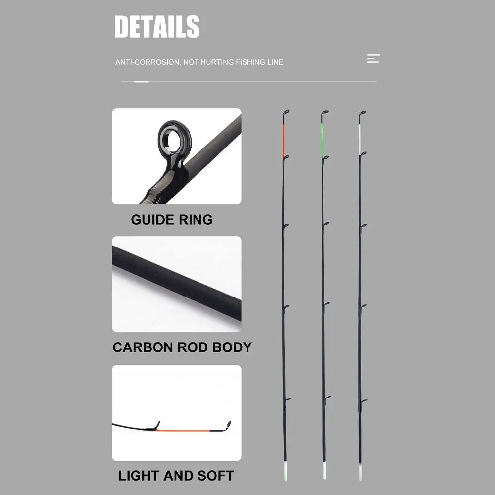 High Quality Retractable Ice Fishing Rod Tip Winter 120gM/L/H Carbon Fiber Spinning Portable fiberglass Fishing Pole