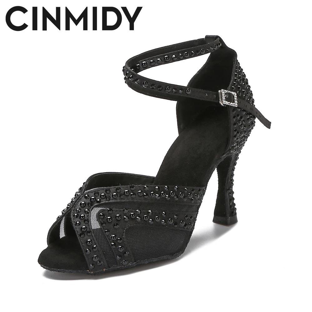 

CINMIDY Woman Latin Dance Shoes Salsa Rumba Samba Tango Shoes Party High Heels Soft Sole Women Sandals Wedding Shoes
