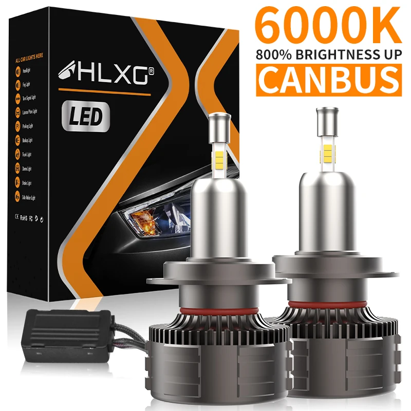 

HLXG H7 H4 Светодиодная фара CANBUS NO ERROR H11 H1 H8 H9 HB3 9005 HB4 9006 6000K Турбо Автомобильные фары Противотуманные фары Лампы дальнего ближнего света