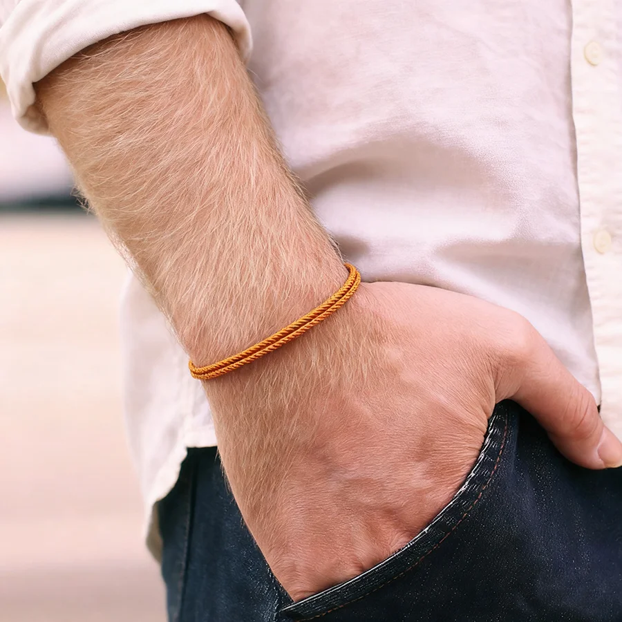 Noter Unique 2mm Thin String Bracelet For Men Boyfriend Slid