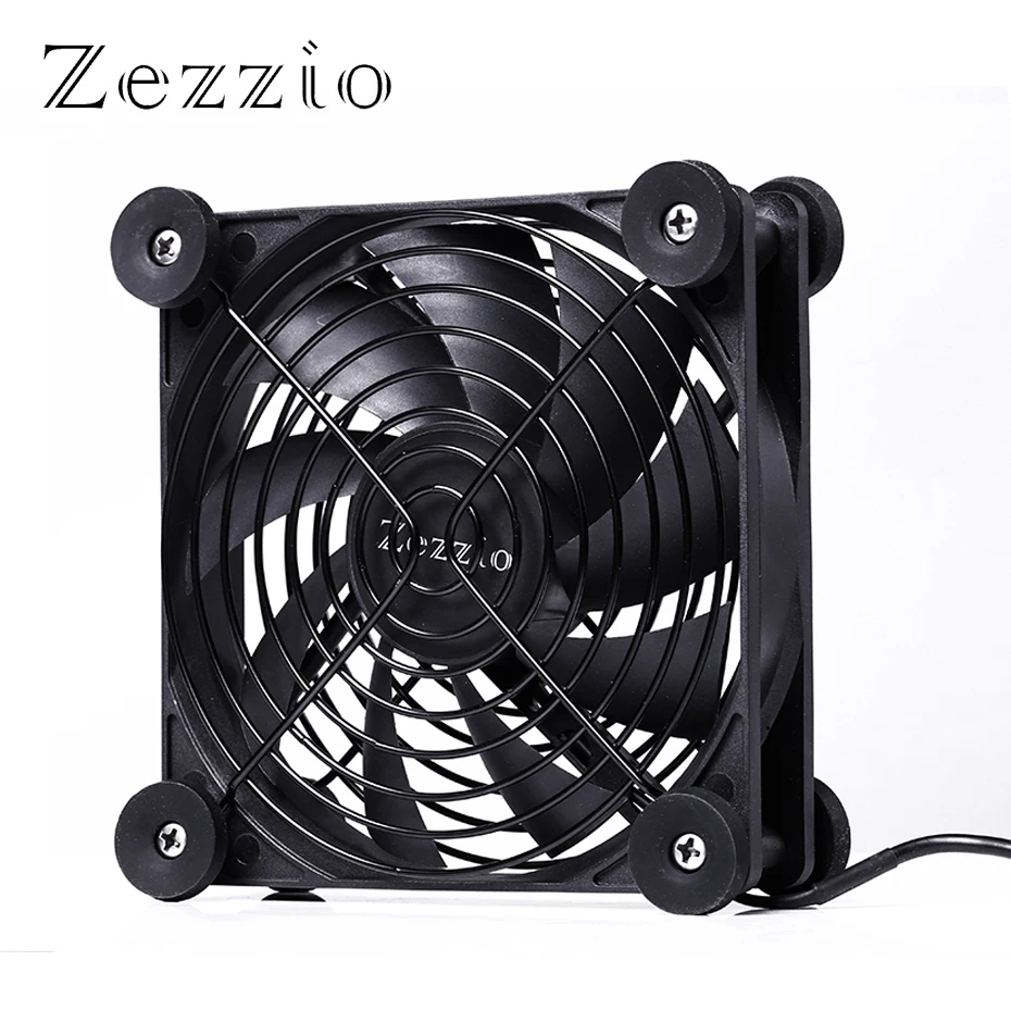 Zezzio 120Mm 80Mm 5V USB Êm Quạt 3 Tốc Độ Điều Khiển Cho Bộ Thu AV Wi-Fi Router Người Hâm Mộ