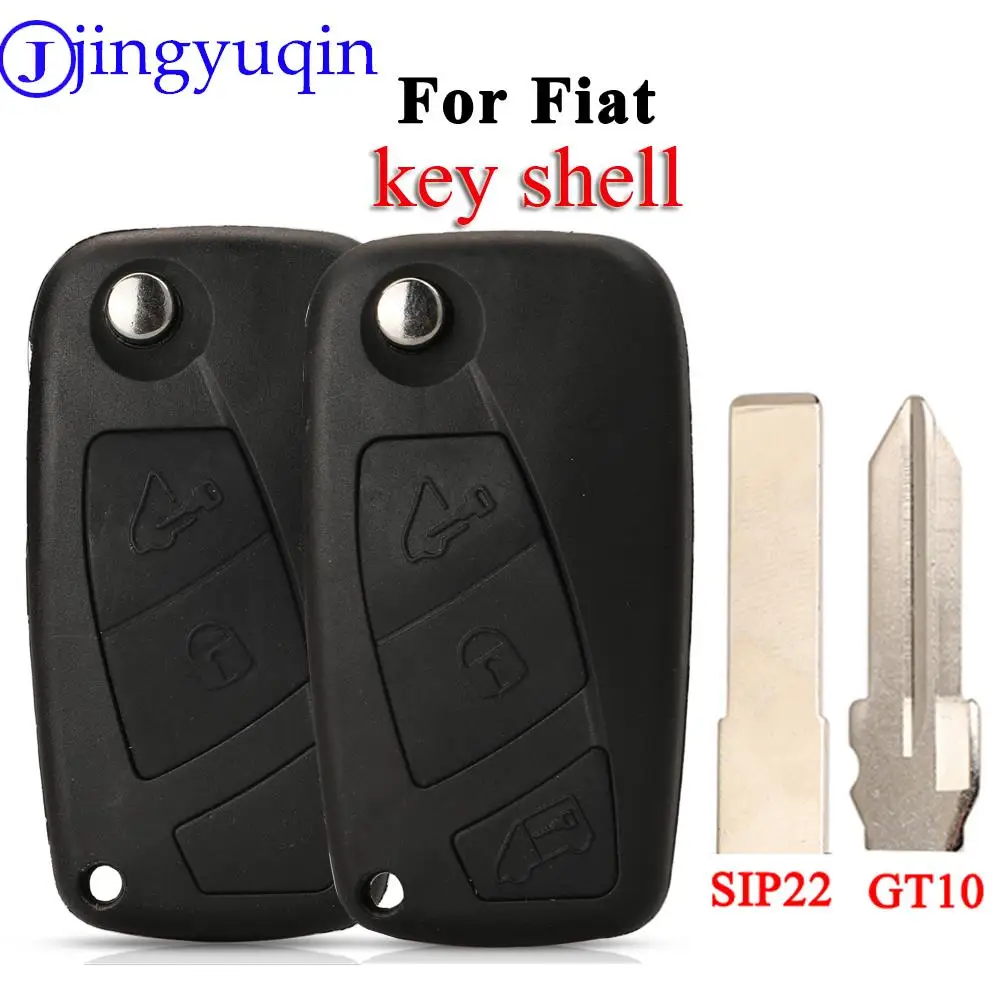 jingyuqin 2/3 Buttons Replacement Flip Folding Remote Car Key Shell Case Fob For Fiat Ducato Iveco Daily With SIP22 /GT10 Blade