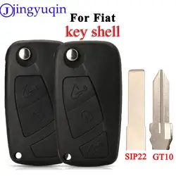 Jingyuqin 2/3 pulsanti sostituzione Flip pieghevole chiave auto Shell Case Fob per Fiat Ducato Iveco Daily con lama SIP22 /GT10