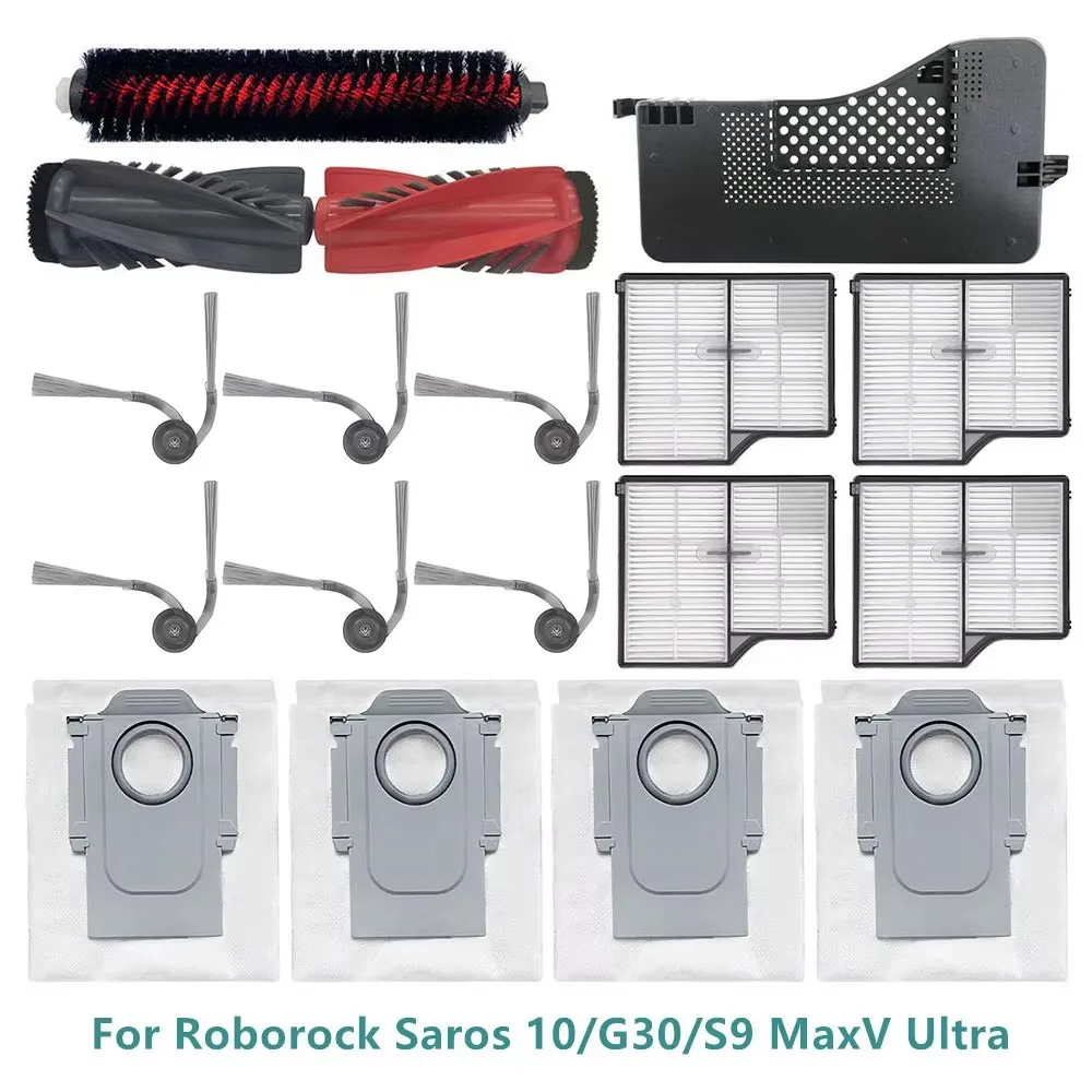 Main Brush Hepa Filters Base Station Water Filter Side Brush Mop Cloth For Roborock Saros 10/G30/S9 MaxV Ultra Vacuum Cleaner