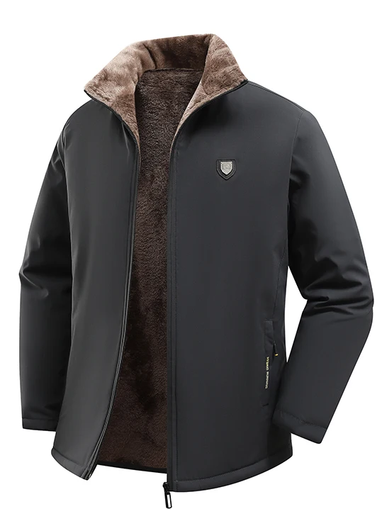 

Thiened Fce Jaet Men's Casual Autumn Winter Warmth Sli Dad Clothes New Design Cotton Outerwear for Men