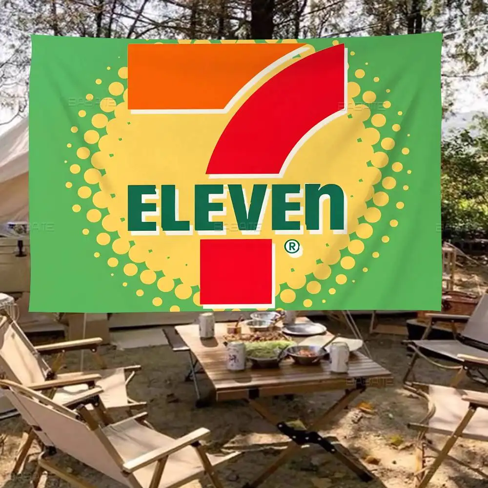 7-E-ELEVEN-S Creative Pattern Hanging Flag Polyester Printed Banner Hand Pulled Flag