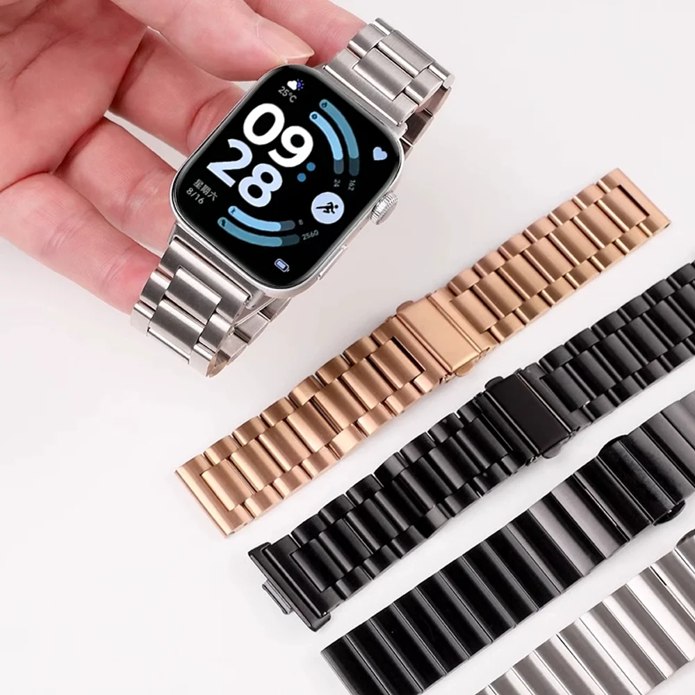 Luxurious Stainless Steel Bands for Xiaomi Mi Band 9 Pro/8 Pro watchband butterfly clasp Bracelet correa Redmi Watch 4 5 6 Strap