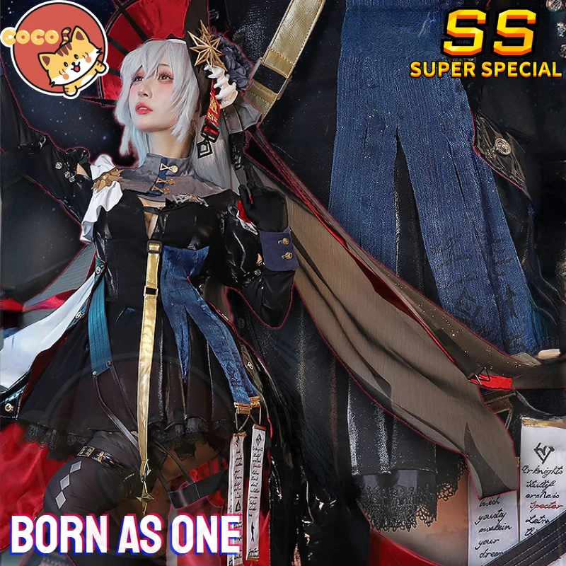 Born as One Cosplay Costume Game Arknights Born as One Black Cosplay Arknights Laurentina Costume and Wig CoCos-SS