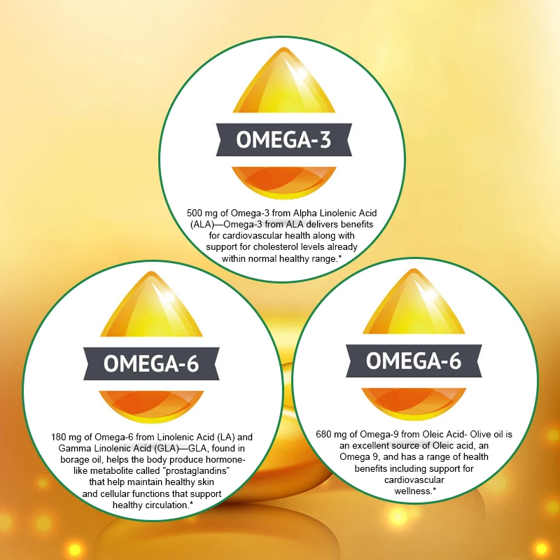 Omega 3 Fish Oil Capsules Soft Gels DHA&EPA NON-GMO Hormonal Balance Joint Bone Brain Eyes Beauty Vision Health Diet Supplement