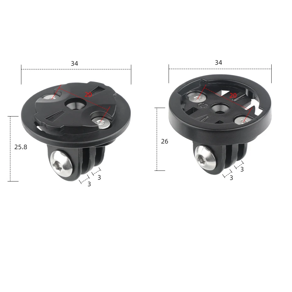 Garmin to GoPro Adapter, Compatible with Garmin Male/Female Mount, Bike Camera/Light Bracket Base
