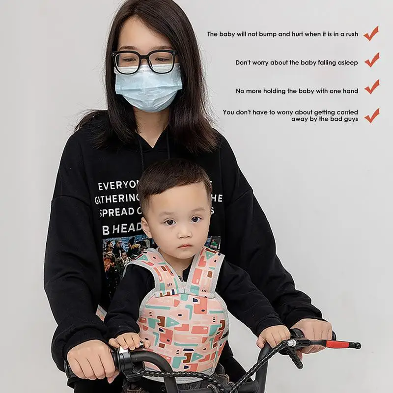 Toddlers Motorcycle Safety Seat Belt For Kids Breathable Shoulder Straps Seat Harness Adjustable Child Reflective Design