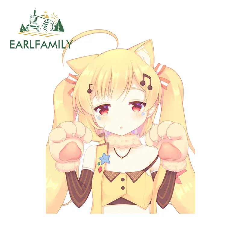 EARLFAMILY 13cm x 10.4cm Cute Anime Loli Peek Car Stickers Creative Cartoon Cat Ears and Claws Decals Funny Motorcycle Decor