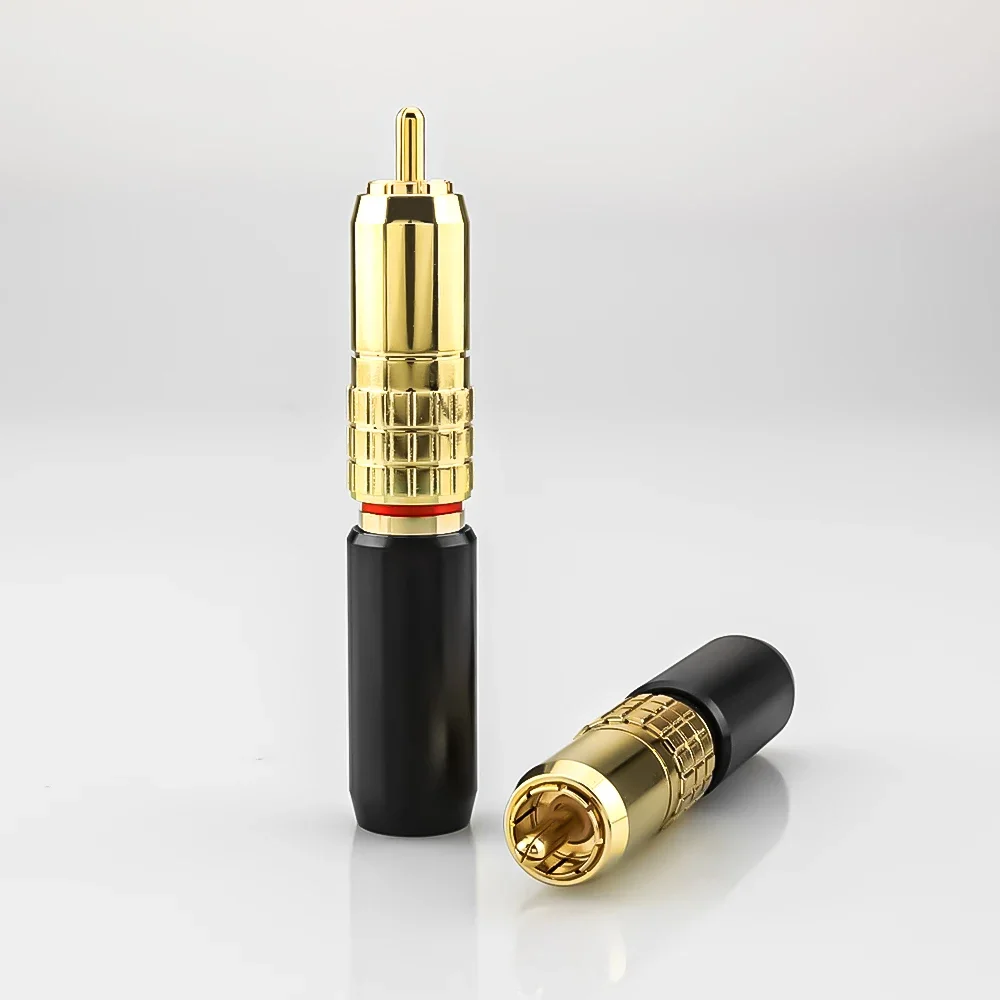 

Audiocrast HIFI Audio Signal Cable RCA Plug Pure Copper Gold Plated RCA Connector for Enhanced Audio Transmission