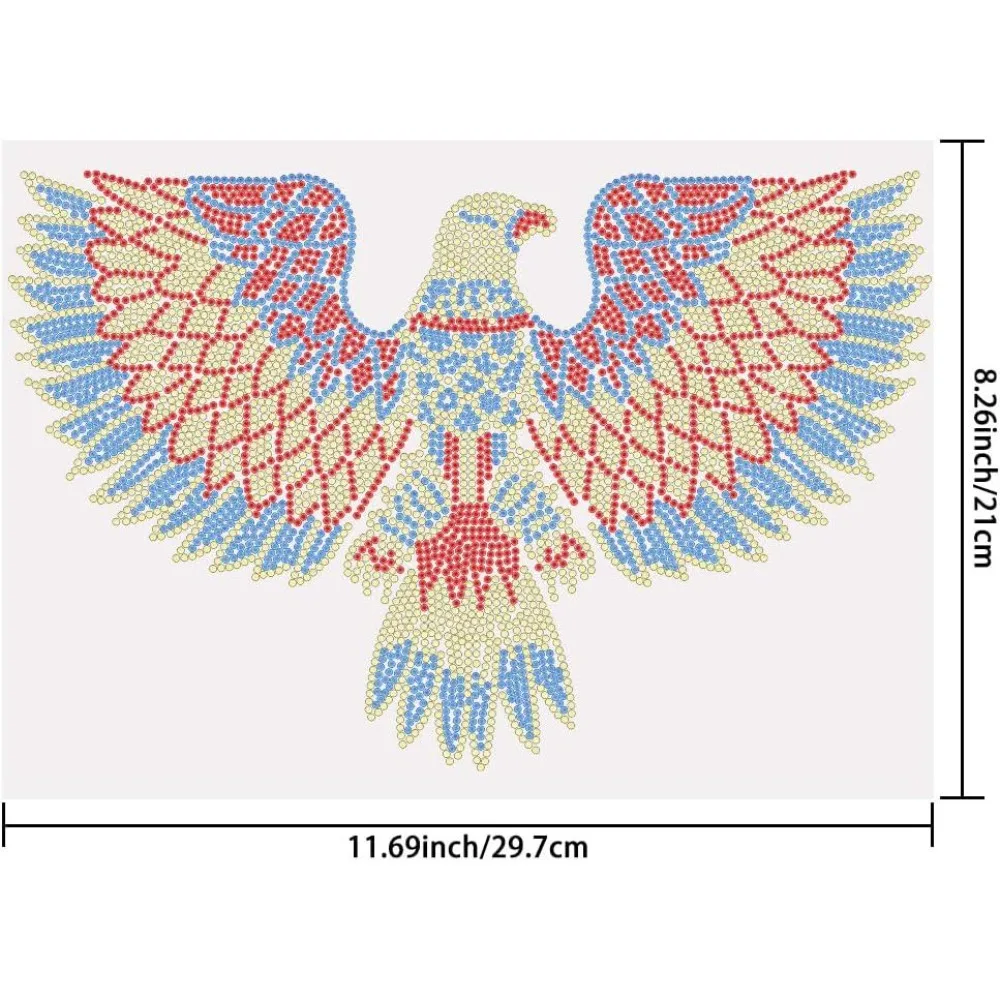 Eagle Totem Iron on Rhinestones Transfer Eagle Heat Transfer Stickers Hotfix Rhinestone Bling Decals Patches Sticker for T-Shirt