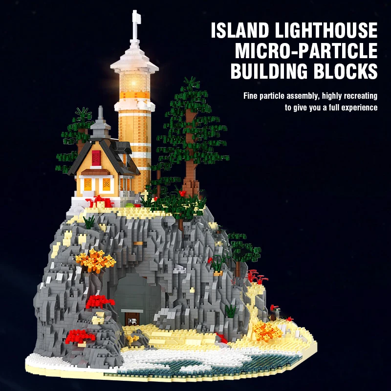 5100pieces Lighthouse Building Blocks Lighthouse Island DIY Assembly Model Bricks with Light Architecture Kids Christmas Gifts