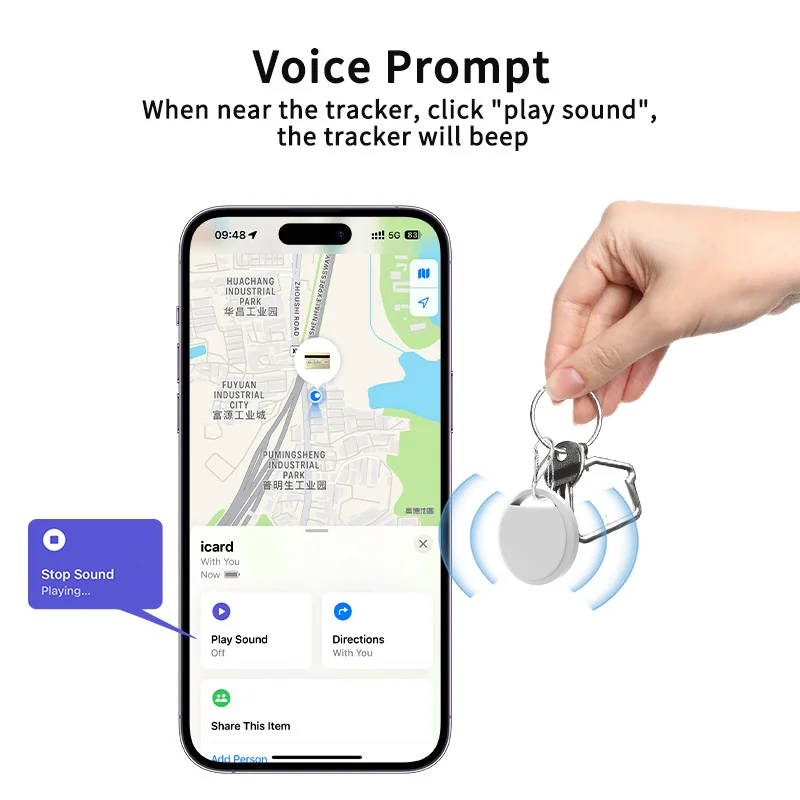 

GPS Smart Air tag Bluetooth Устройство защиты от потери Смарт-трекер Для ключей, багажного кошелька Смарт-тег работает с Apple Find My (только iOS)