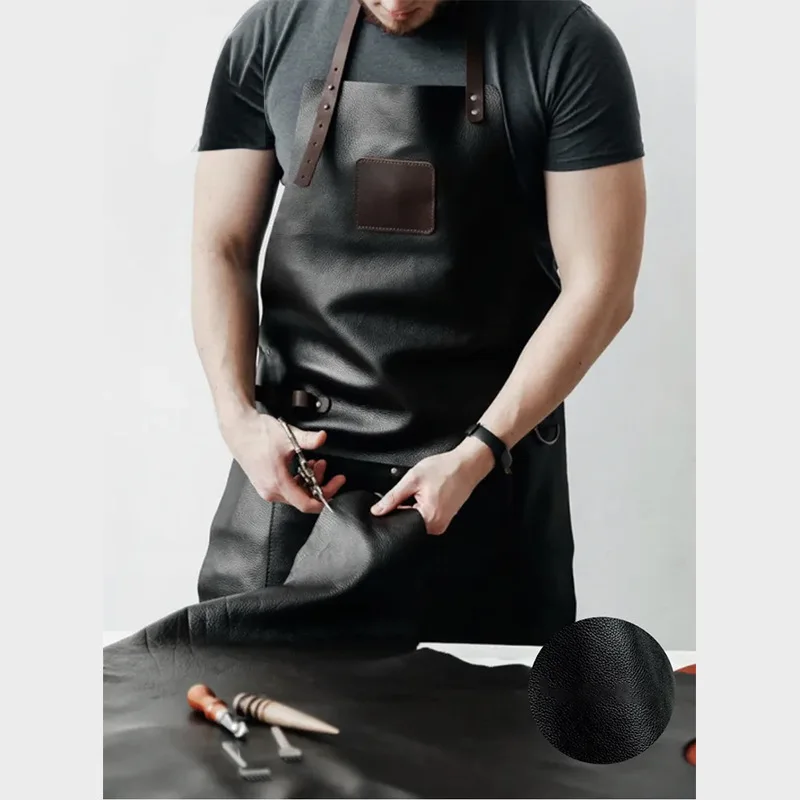 Durable Leatherette Work Apron For Home Chefs And Hairdressers Adjustable Design With Custom Branding Available