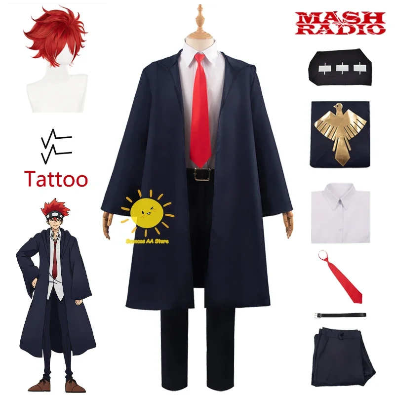 Anime Dart Barrett Cosplay Mashle Magic and Muscles Cosplay Costume Dart Barrett School Uniforms Wig Halloween Costume Adult Men