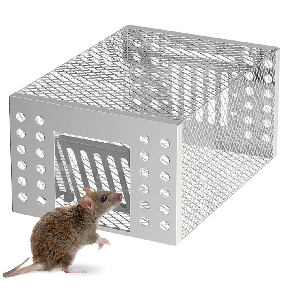Humane Rat Trap with Double-Opening One-Way Door Mouse Trap Iron Rat Trap for Capturing Or Releasing Rodents