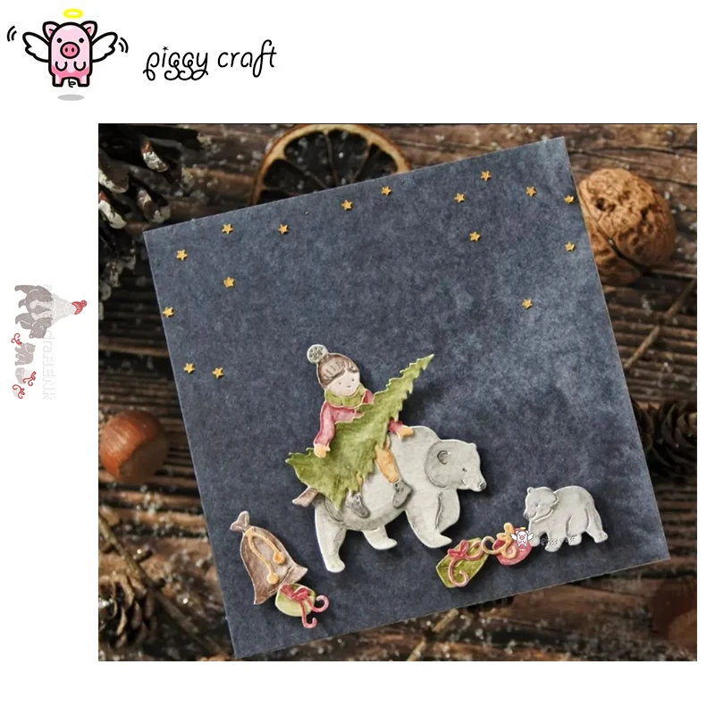 Piggy Craft metal cutting dies cut die mold Christmas child box bear Scrapbook paper craft knife mould blade punch stencils dies