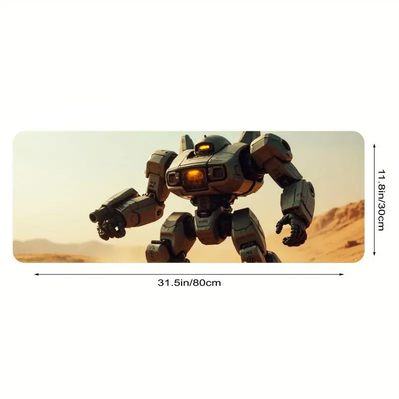 1 tapete de mesa para jogos Epic Mech Robot Desert Warfare – ultragrande, impressão HD, suave, antiderrapante para jogos de PC e escritório de Natal.